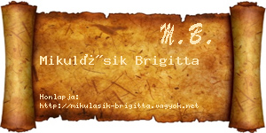 Mikulásik Brigitta névjegykártya